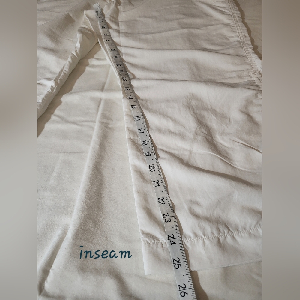 ZARA High Waisted Drawstring Side Cinch White Capri Pants size XXL - Picture 12 of 14